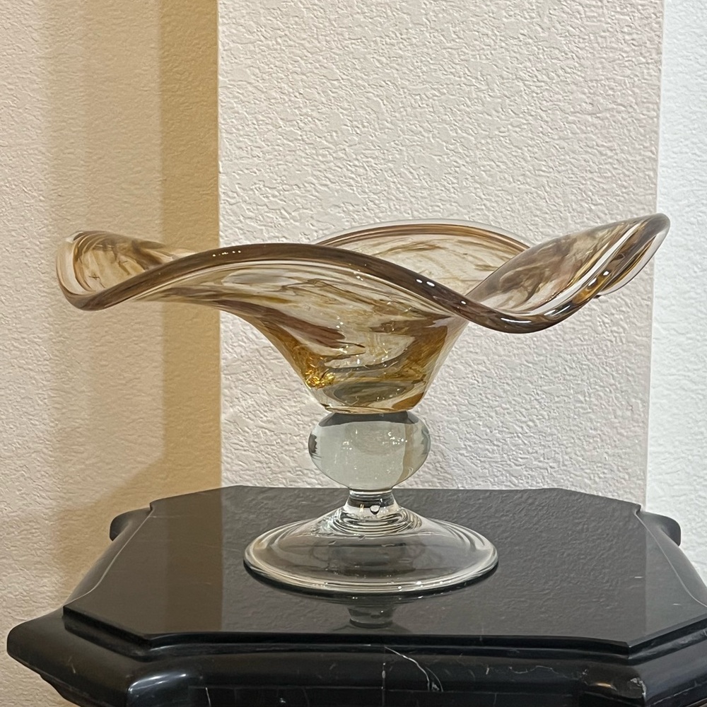 Vintage Murano Glass Pedestal Bowl